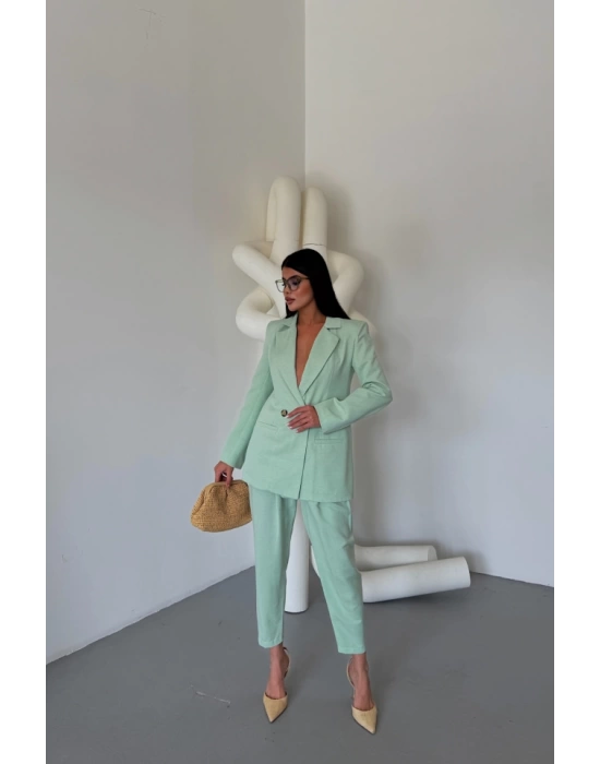 KETEN CEKET - PANTOLON TAKIM - Mint