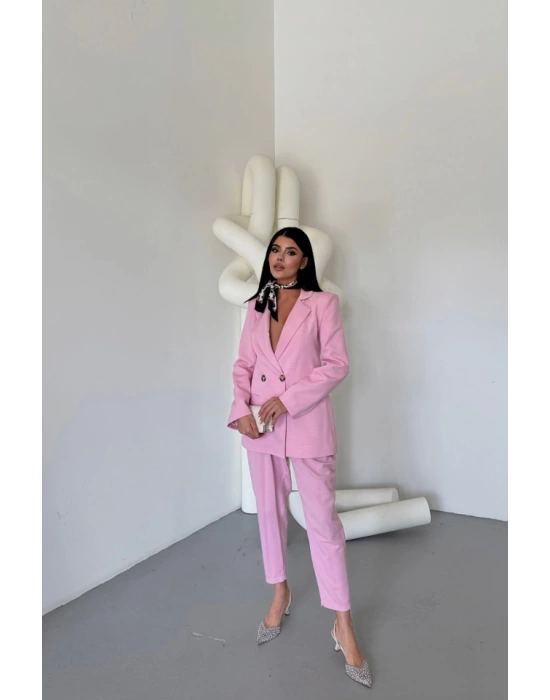 KETEN CEKET - PANTOLON TAKIM - Pembe