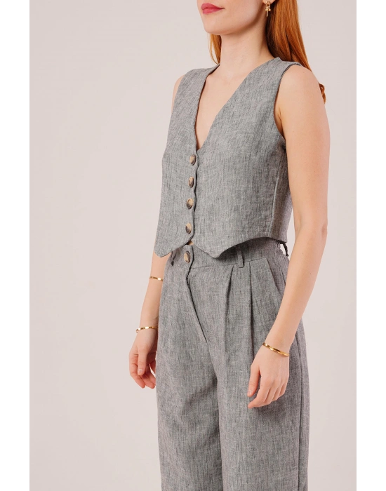 Kırçıllı Desen Antrasit Takım