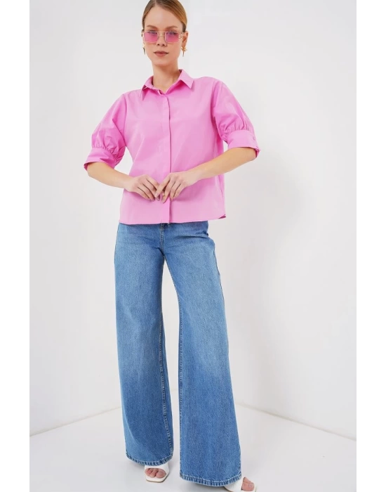 Kısa Kol Gömlek 20312 - Pembe