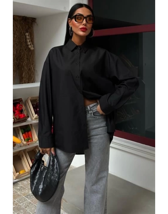 Klasik Oversize Poplin Gömlek 3421
