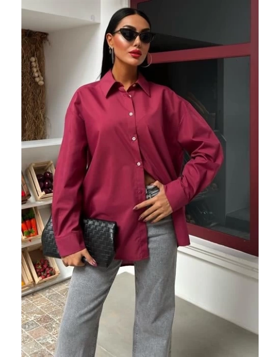 Klasik Oversize Poplin Gömlek 3421