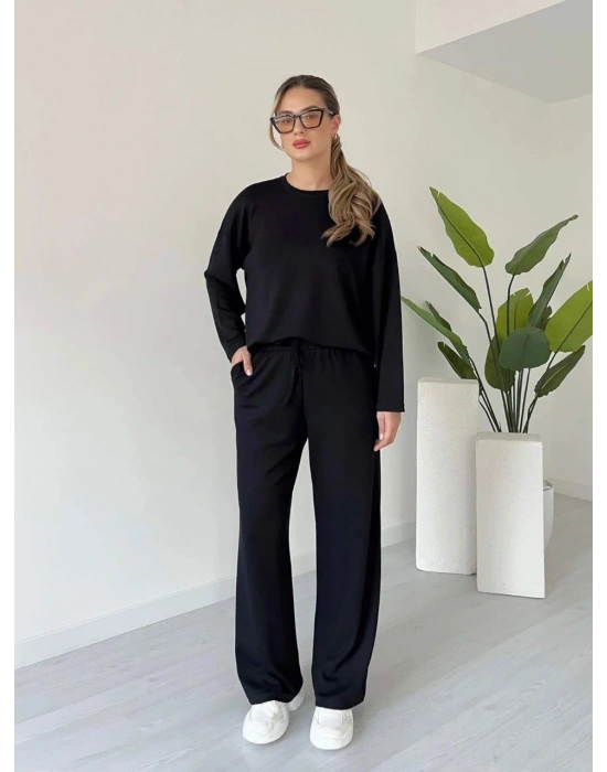 Kollu modal takım siyah