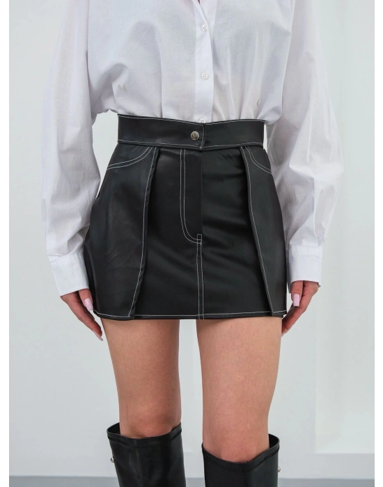 Kontrast deri etek siyah w260015