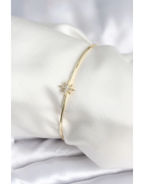 Kutup Yıldızı Figür Pirinç Gold Renk Kadın Bileklik