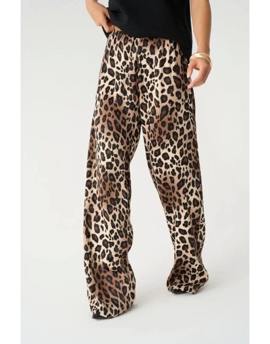 Lastikli Pantolon - Leopar