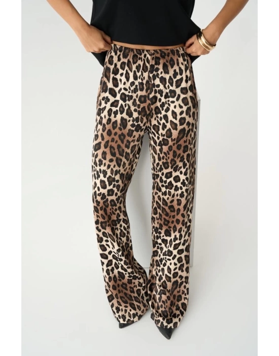 Lastikli Pantolon - Leopar