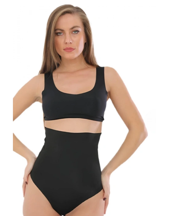 LAZER KESİM YÜKSEK BEL SLİP KORSE KADIN