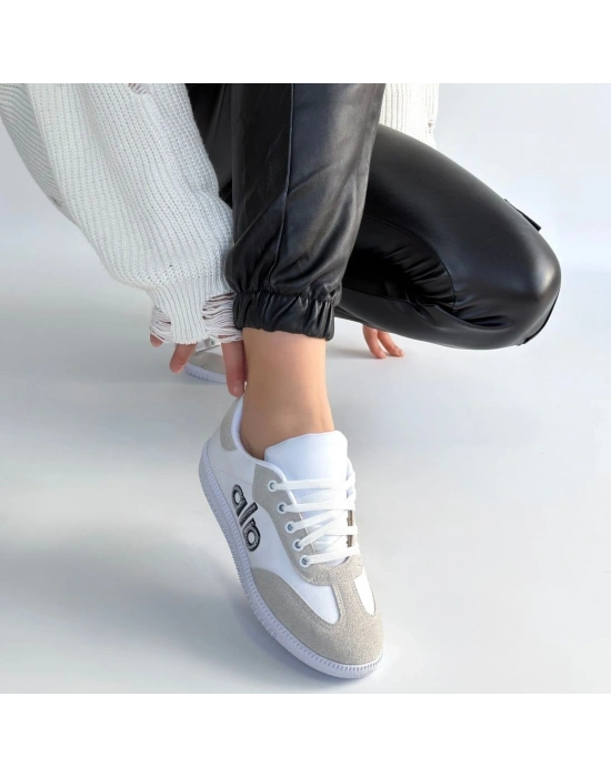 Lendo Beyaz Cilt Bağcıklı Spor Ayakkabı