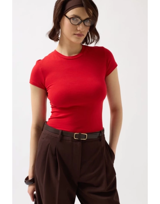 Likralı Basic T-Shirt
