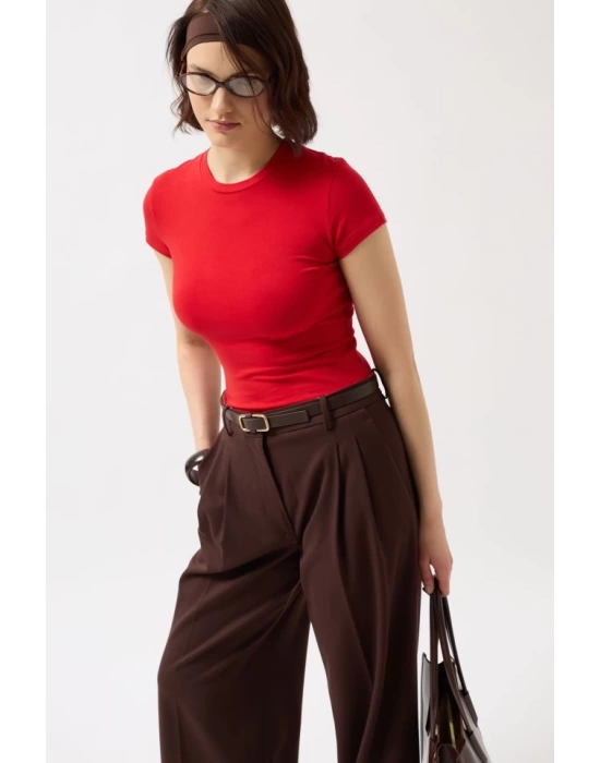 Likralı Basic T-Shirt