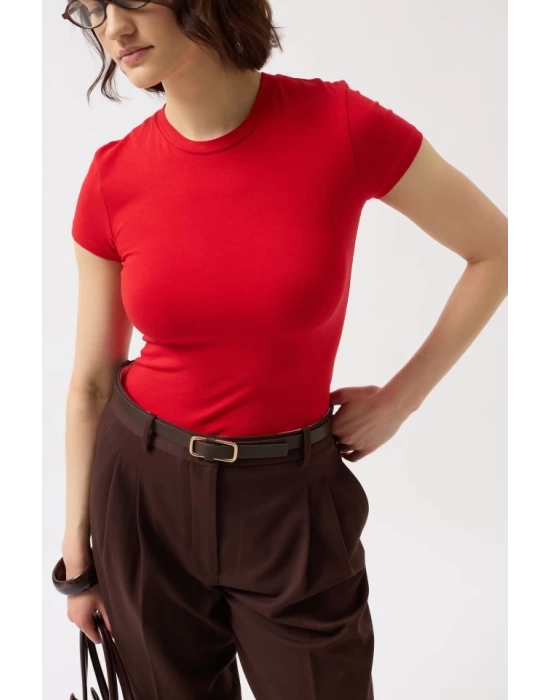 Likralı Basic T-Shirt
