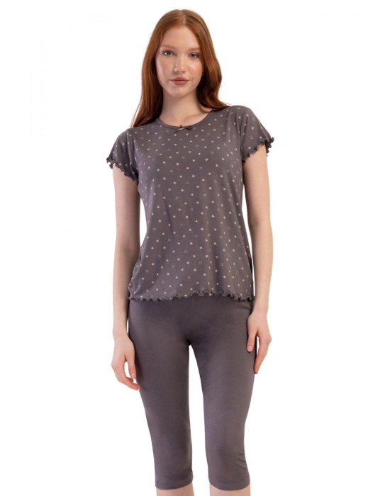 Likralı Viskon Battal Kayık Yaka Kısa Kol Eteği Ov