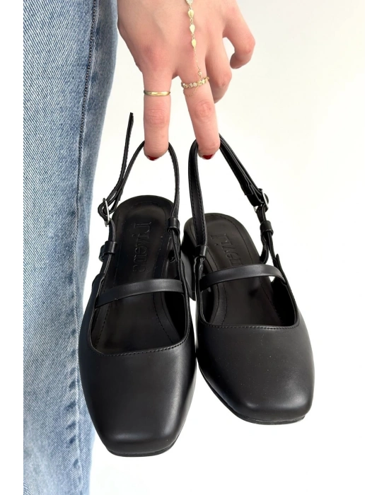 Liva Siyah Cilt Topuklu Ayakkabı