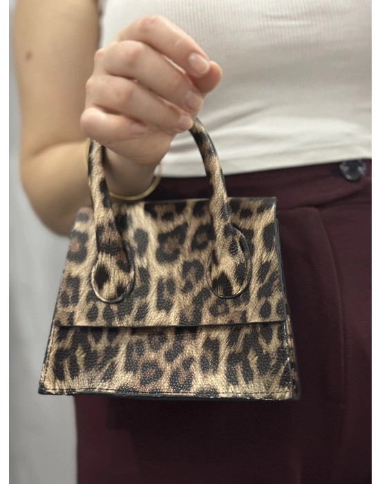 luxe leopar cilt çanta