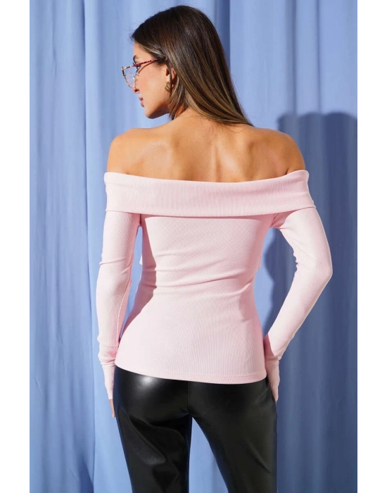 Madonna Çapraz Yaka Bluz Pembe t4331