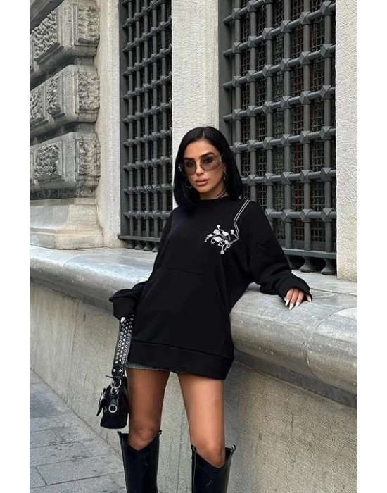 Marison Çiçek Nakışlı Sweatshirt 8050 -08