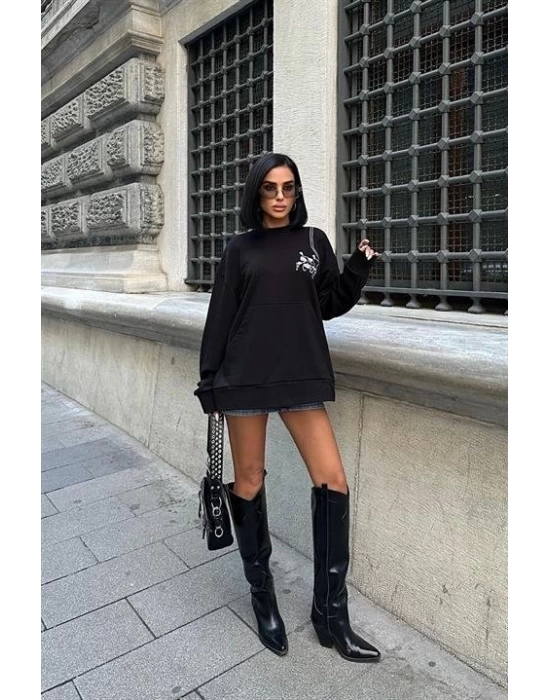 Marison Çiçek Nakışlı Sweatshirt 8050 -08