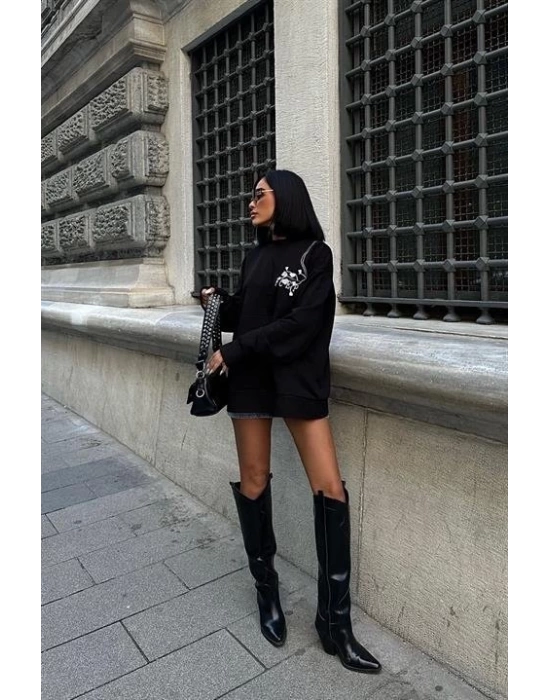 Marison Çiçek Nakışlı Sweatshirt 8050 -08