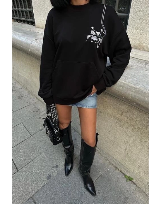 Marison Çiçek Nakışlı Sweatshirt 8050 -08