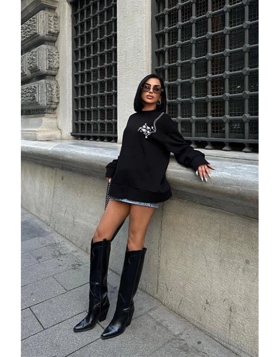 Marison Çiçek Nakışlı Sweatshirt 8050 -08