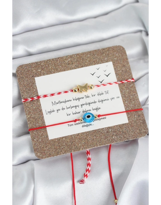 Marteniçka Bileklik 2li Nazar ve Kelebek Model