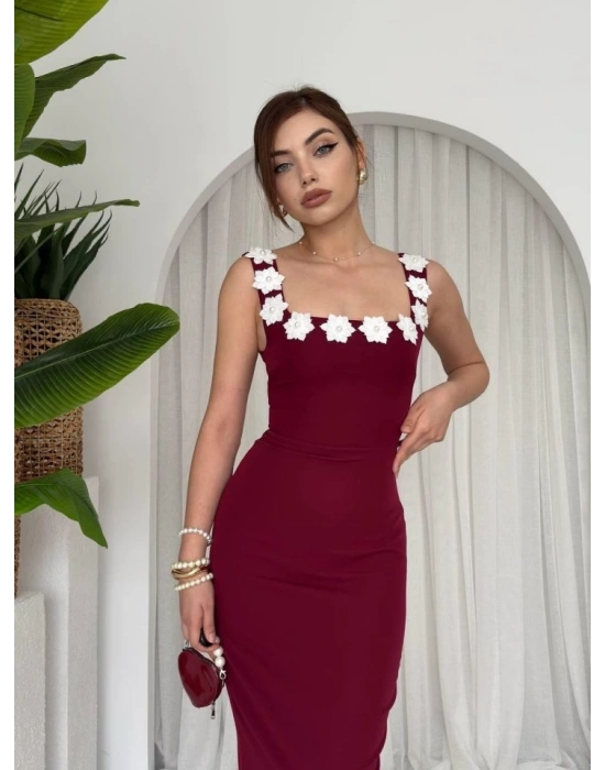 Mıng Çiçek Detaylı Elbise