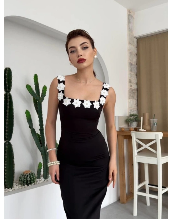 Mıng Çiçek Detaylı Elbise