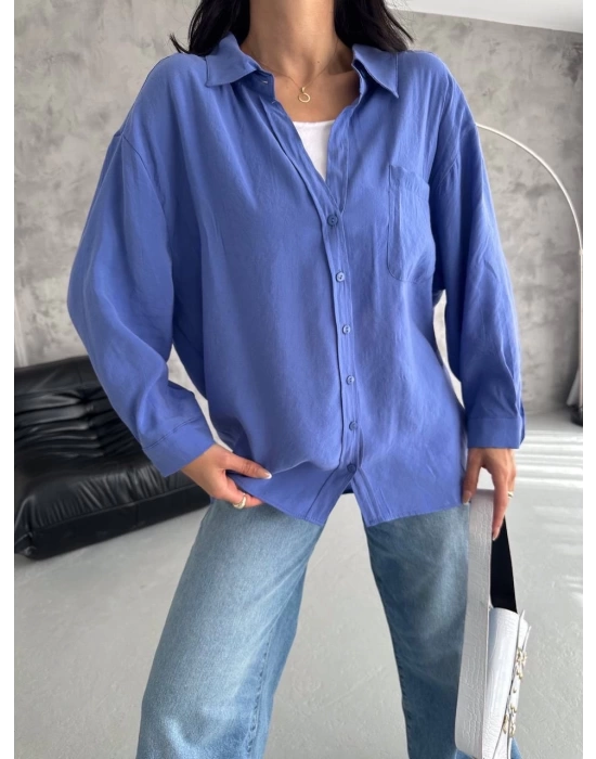 Modal oversize cepli gömlek