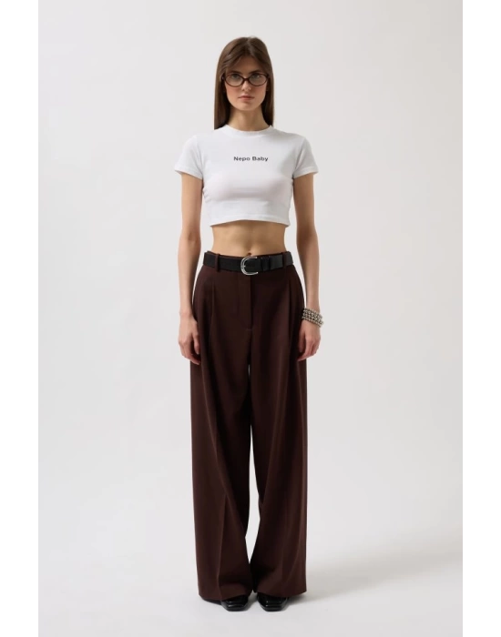 Nepo Baskılı Crop T-Shirt
