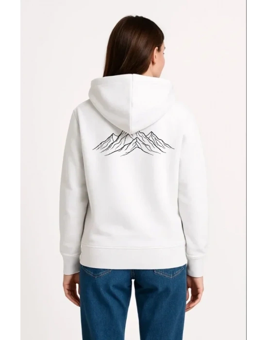 Nihilist Penguen Özel Tasarım Oversize Kapüşonlu Sweatshirt - Beyaz