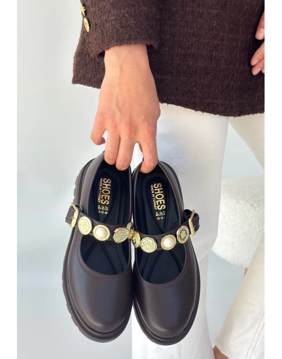 Okira Kahverengi Cilt Oxford Ayakkabı