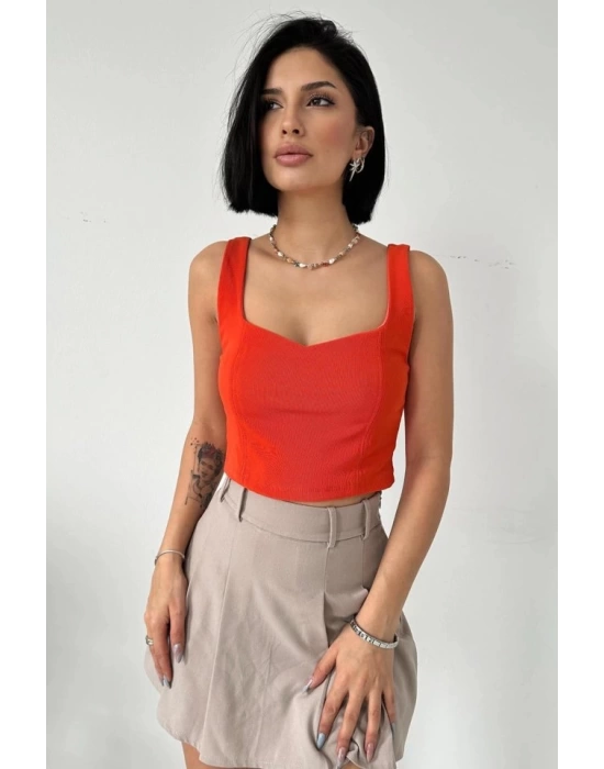 Oranj Askılı Bluz