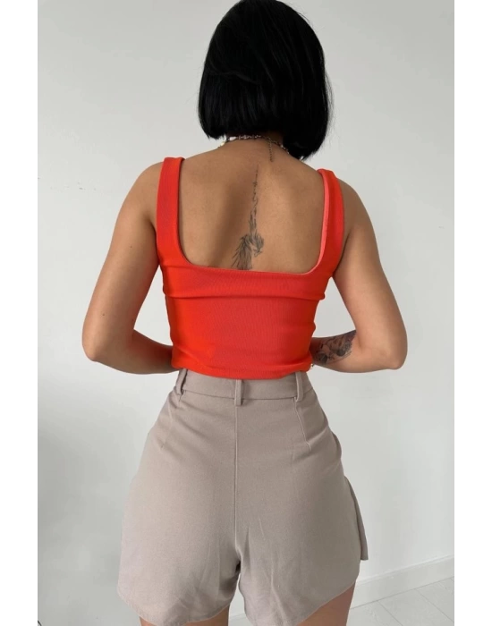 Oranj Askılı Bluz