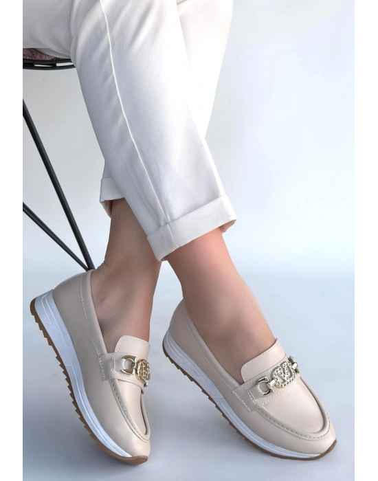 Otra Bej Cilt Babet Ayakkabı