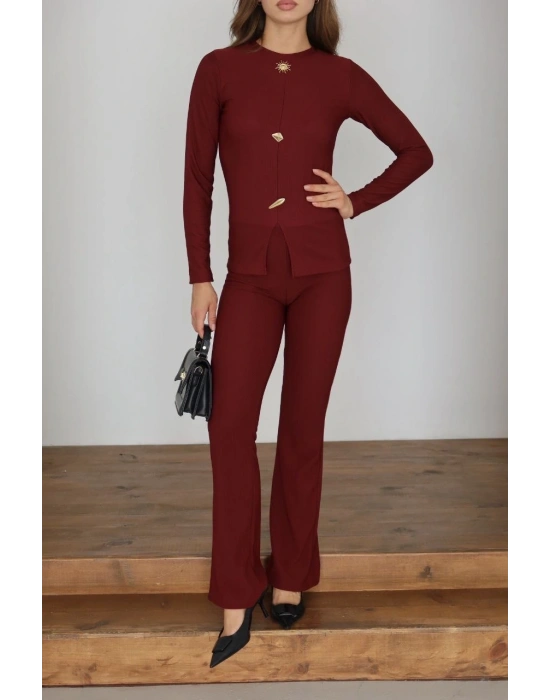 Ottoman alt üst takım bordo pt510442