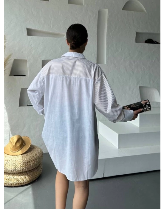 Oversize Çizgili Gömlek