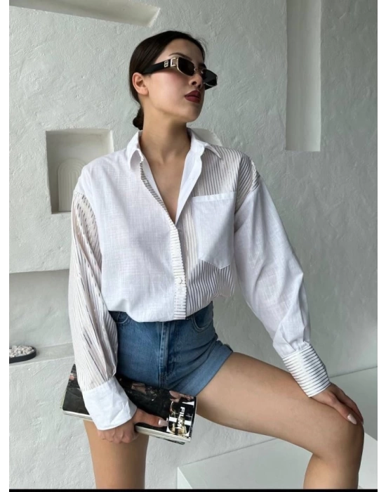 Oversize Çizgili Gömlek
