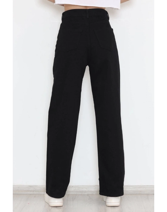 Baskılı Oversize Bisiklet Yaka T-shirt - Siyah