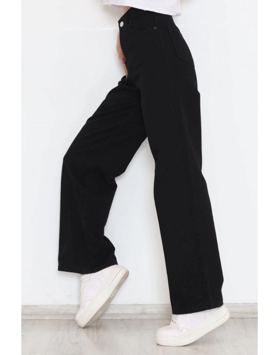 Baskılı Oversize Bisiklet Yaka T-shirt - Siyah