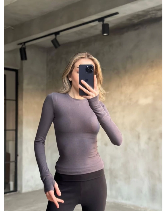 Parmak Geçmeli Buzi Body - Gri