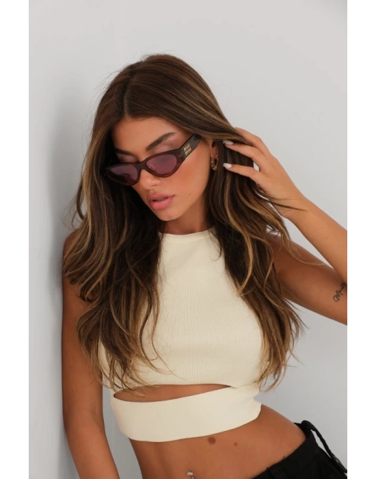 Pencere Detay Triko Bluz