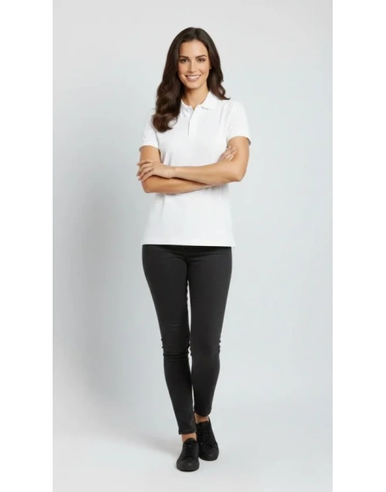 Pike Kumaş Düğmeli Yaka Regular Rahat Günlük Kısa Kol Tişört T-shirt - Beyaz