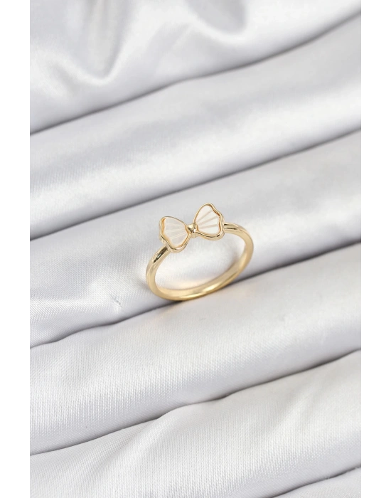 Pirinç Gold Renk Fiyonk Model Kadın Yüzük