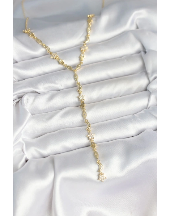 Pirinç Gold Renk Kadın Manifest Kolye