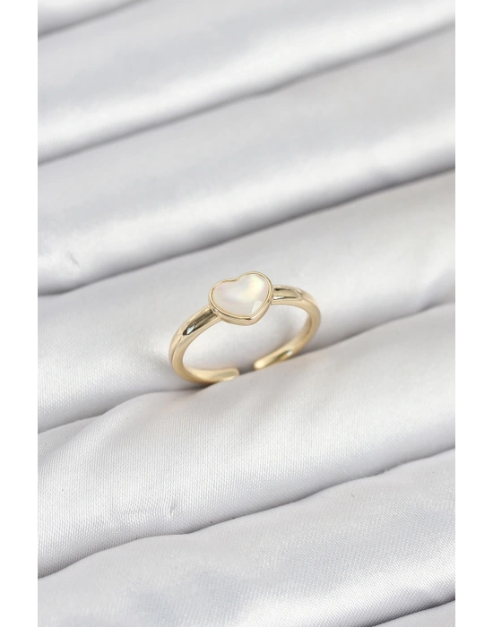 Pirinç Gold Renk Kalpli Kadın Yüzük