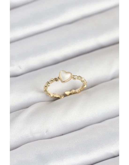 Pirinç Gold Renk Kalpli Model Kadın Yüzük