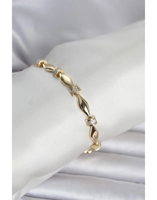 Pirinç Gold Renk Sütun Model Kadın Bileklik