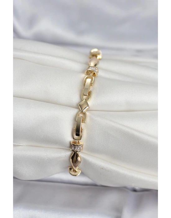 Pirinç Gold Renk Sütun Model Kadın Bileklik