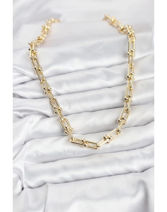 Pirinç Gold Renk Tifani Model Kadın Kolye